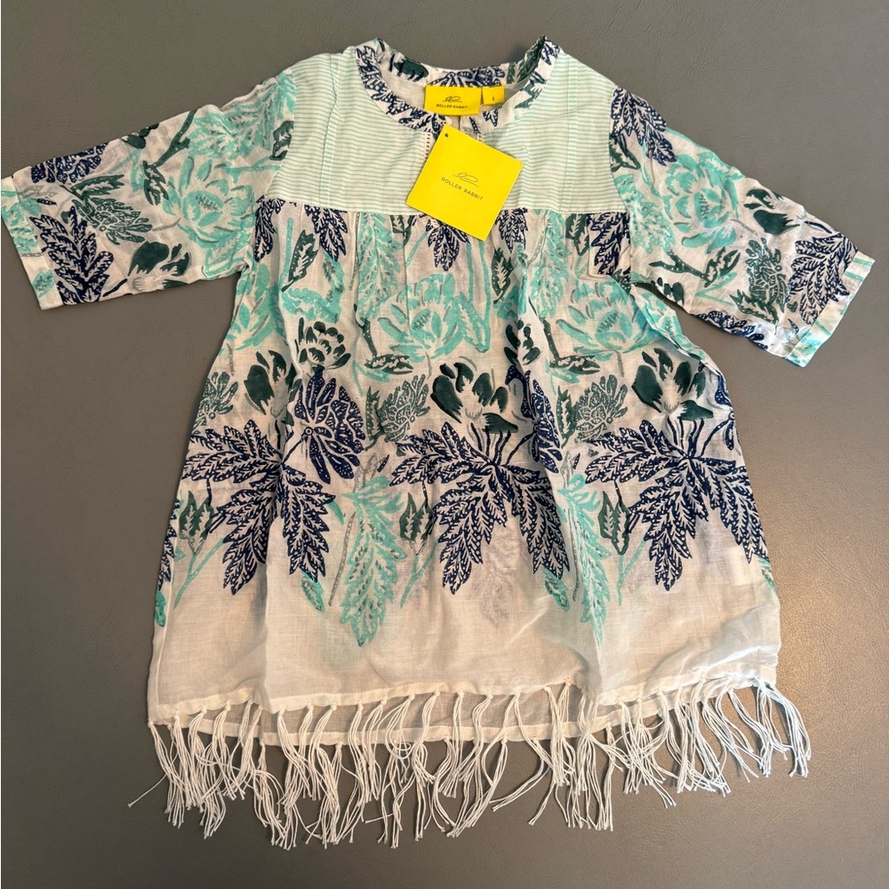Roller Rabbit Girls Thao Seragina Tunic in Teal Size 2